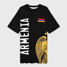 Платье-футболка 3D с принтом ARMENIA ,  |  | armenia | армения | герб | лев и орел | лого | символ | флаг | флаг и герб армении