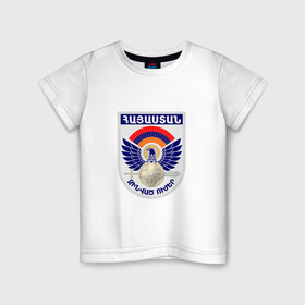 Детская футболка хлопок с принтом Вооруженные силы Армении , 100% хлопок | круглый вырез горловины, полуприлегающий силуэт, длина до линии бедер | armenia | армения | армия армении | вооруженные силы армении | герб | лого | символ | флаг | флаг и герб армении