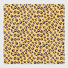 Магнитный плакат 3Х3 с принтом Желтый леопардовый принт , Полимерный материал с магнитным слоем | 9 деталей размером 9*9 см | желтый | леопардовый принт | паттерн | пятна | пятнистый | розовый | текстура