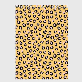 Скетчбук с принтом Желтый леопардовый принт , 100% бумага
 | 48 листов, плотность листов — 100 г/м2, плотность картонной обложки — 250 г/м2. Листы скреплены сверху удобной пружинной спиралью | Тематика изображения на принте: желтый | леопардовый принт | паттерн | пятна | пятнистый | розовый | текстура
