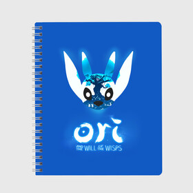 Тетрадь с принтом Ori and the Will of the Wisps , 100% бумага | 48 листов, плотность листов — 60 г/м2, плотность картонной обложки — 250 г/м2. Листы скреплены сбоку удобной пружинной спиралью. Уголки страниц и обложки скругленные. Цвет линий — светло-серый
 | adventure | computer game | head | ori | ori and the will of the wisps | spirit of the forest | tree | голова | дерево | дух леса | компьютерная игра | ори | ори и блуждающие огоньки | приключения