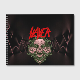 Альбом для рисования с принтом SLAYER | УБИЙЦА (Z) , 100% бумага
 | матовая бумага, плотность 200 мг. | rock | slayer | грув метал | джеф ханнем | керри кинг | ню метал | рок | трэш метал