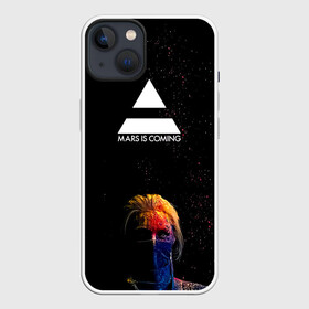 Чехол для iPhone 13 с принтом MARS IS COMING 30StM ,  |  | 30 seconds to mars | 30 секунд до марса | 30 фстм | 30stm | 30сдм | jared leto | rock band | thirty seconds to mars | альтернативный | гранж | джаред лето | нео | пост | прогрессивный | рок группа | фети секондс ту марс | хард | шеннон