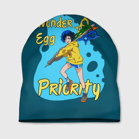 Шапка 3D с принтом Wonder Egg Priority , 100% полиэстер | универсальный размер, печать по всей поверхности изделия | Тематика изображения на принте: ai ooto | wonder egg | wonder egg priority | ай ото | аниме | персонажи | приоритет чудо яйца