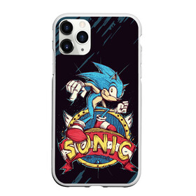 Чехол для iPhone 11 Pro матовый с принтом SONIC | СОНИК (Z) , Силикон |  | blaze the cat | hedgehog | sega | silver | sonic | speed sonic | быстрый ёж | ёж соник | кошка блейз | метал соник | сега | сильвер | синий ёж | соник