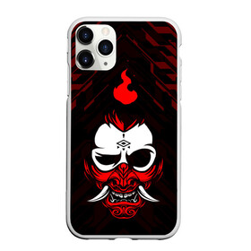 Чехол для iPhone 11 Pro матовый с принтом DEMON | CYBERPUNK 2077 | КИБЕРПАНК (Z) , Силикон |  | cd project red | cyberpunk 2077 | demon | keanu reeves | samurai | vi | арасака | ви | демон | киану ривз | киберпанк 2077 | найт сити | самураи