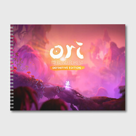 Альбом для рисования с принтом Ori and the Will of the Wisps , 100% бумага
 | матовая бумага, плотность 200 мг. | Тематика изображения на принте: adventure | ori | ori and the will of the wisps | pc game | pink sky | spirit of the forest | дух леса | компьютерная игра | ори | ори и блуждающие огоньки | приключения | розовое небо