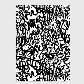 Скетчбук с принтом Graffiti black on white , 100% бумага
 | 48 листов, плотность листов — 100 г/м2, плотность картонной обложки — 250 г/м2. Листы скреплены сверху удобной пружинной спиралью | абстракция | граффити | надписи | надписи текстура | паттерн граффити | текстура | текстура граффити | шрифт