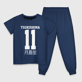 Детская пижама хлопок с принтом TSUKISHIMA KEI / КЕЙ ЦУКИШИМА , 100% хлопок |  брюки и футболка прямого кроя, без карманов, на брюках мягкая резинка на поясе и по низу штанин
 | Тематика изображения на принте: anime | haikyu | karasuno. | manga | tsukishima kei | аниме | волейбол | герой | карасуно | кей цукишима | манга | персонаж
