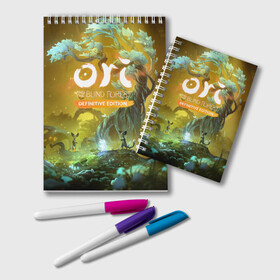 Блокнот с принтом Ori and the Will of the Wisps , 100% бумага | 48 листов, плотность листов — 60 г/м2, плотность картонной обложки — 250 г/м2. Листы скреплены удобной пружинной спиралью. Цвет линий — светло-серый
 | adventure | forest spirit | night | ori | ori and the will of the wisps | pc game | shimmer | tree | дерево | дух леса | компьютерная игра | мерцание | ночь | ори | ори и блуждающие огоньки | приключения