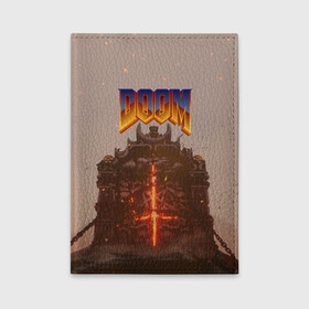 Обложка для автодокументов с принтом DOOM | ДУМ (Z) , натуральная кожа |  размер 19,9*13 см; внутри 4 больших “конверта” для документов и один маленький отдел — туда идеально встанут права | Тематика изображения на принте: demons | devil | doom | doom eternal | doom slayer | doomguy | hell | slayer | ад | вега | демоны | дум | икона греха | какодемон | манкубус | солдат рока | элементаль боли