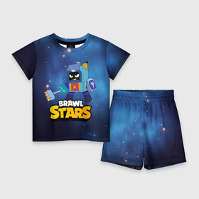 Детский костюм с шортами 3D с принтом Ash Brawl Stars Эш ,  |  | ash | brawl | brawl stars | brawlstars | brawl_stars | аш | бравл | бравлстарс | эш