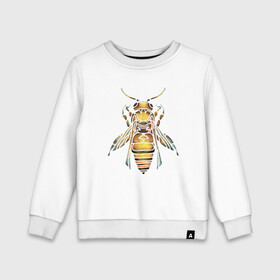 Детский свитшот хлопок с принтом Акварельная пчела , 100% хлопок | круглый вырез горловины, эластичные манжеты, пояс и воротник | bee | акварель | акварельная пчела | большая пчела | насекомое | пчела | реалистичная пчела