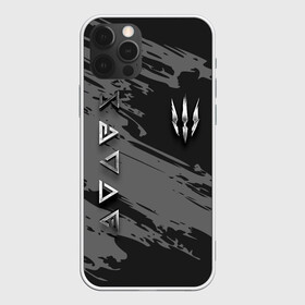 Чехол для iPhone 12 Pro с принтом THE WITCHER SILVER LOGO , силикон | область печати: задняя сторона чехла, без боковых панелей | the witcher | ведьмак | витчер | зе витчер | зе вичер | игра | компьютерная игра | лого | логотип | серебро