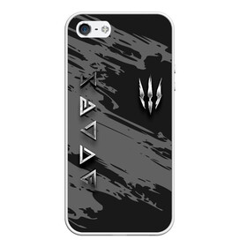 Чехол для iPhone 5/5S матовый с принтом THE WITCHER SILVER LOGO , Силикон | Область печати: задняя сторона чехла, без боковых панелей | the witcher | ведьмак | витчер | зе витчер | зе вичер | игра | компьютерная игра | лого | логотип | серебро