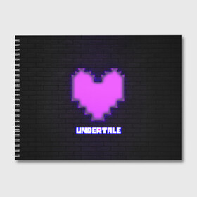 Альбом для рисования с принтом UNDERTALE PURPLE HEART , 100% бумага
 | матовая бумага, плотность 200 мг. | sans | undertale | андертале | андертейл | игра | подземная история | подземная сказка | санс | сердце | ундертале