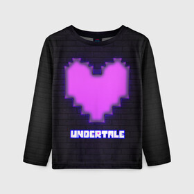 Детский лонгслив 3D с принтом UNDERTALE PURPLE HEART , 100% полиэстер | длинные рукава, круглый вырез горловины, полуприлегающий силуэт
 | sans | undertale | андертале | андертейл | игра | подземная история | подземная сказка | санс | сердце | ундертале