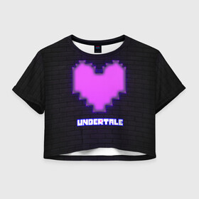 Женская футболка Crop-top 3D с принтом UNDERTALE PURPLE HEART , 100% полиэстер | круглая горловина, длина футболки до линии талии, рукава с отворотами | sans | undertale | андертале | андертейл | игра | подземная история | подземная сказка | санс | сердце | ундертале