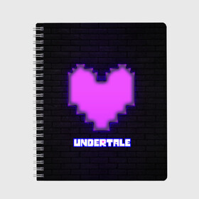 Тетрадь с принтом UNDERTALE PURPLE HEART , 100% бумага | 48 листов, плотность листов — 60 г/м2, плотность картонной обложки — 250 г/м2. Листы скреплены сбоку удобной пружинной спиралью. Уголки страниц и обложки скругленные. Цвет линий — светло-серый
 | sans | undertale | андертале | андертейл | игра | подземная история | подземная сказка | санс | сердце | ундертале