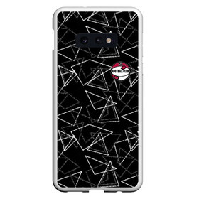 Чехол для Samsung S10E с принтом Черно-белый геометрический  , Силикон | Область печати: задняя сторона чехла, без боковых панелей | абстрактный | аппликация | геометрический | модный | треугольники | футбол | футбольный клуб | черно белый | черный фон