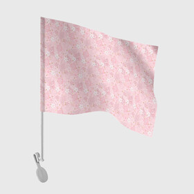 Флаг для автомобиля с принтом Нежно розовые цветы с блеском , 100% полиэстер | Размер: 30*21 см | блеск | блестки | детский | золото | малышам | нежно розовый | розовые цветы | розовый и золотой