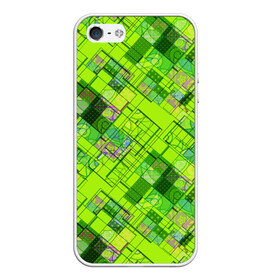 Чехол для iPhone 5/5S матовый с принтом Ярко-зеленый абстрактный узор , Силикон | Область печати: задняя сторона чехла, без боковых панелей | абстрактный | геометрический | детский | зеленый неоновый | креативный | модный | молодежный | неоновый | яркий зеленый