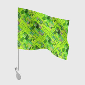 Флаг для автомобиля с принтом Ярко-зеленый абстрактный узор , 100% полиэстер | Размер: 30*21 см | абстрактный | геометрический | детский | зеленый неоновый | креативный | модный | молодежный | неоновый | яркий зеленый