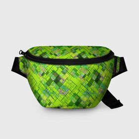 Поясная сумка 3D с принтом Ярко-зеленый абстрактный узор , 100% полиэстер | плотная ткань, ремень с регулируемой длиной, внутри несколько карманов для мелочей, основное отделение и карман с обратной стороны сумки застегиваются на молнию | абстрактный | геометрический | детский | зеленый неоновый | креативный | модный | молодежный | неоновый | яркий зеленый