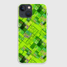 Чехол для iPhone 13 mini с принтом Ярко зеленый абстрактный узор ,  |  | абстрактный | геометрический | детский | зеленый неоновый | креативный | модный | молодежный | неоновый | яркий зеленый