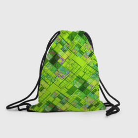 Рюкзак-мешок 3D с принтом Ярко-зеленый абстрактный узор , 100% полиэстер | плотность ткани — 200 г/м2, размер — 35 х 45 см; лямки — толстые шнурки, застежка на шнуровке, без карманов и подкладки | абстрактный | геометрический | детский | зеленый неоновый | креативный | модный | молодежный | неоновый | яркий зеленый