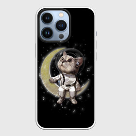 Чехол для iPhone 13 Pro с принтом КОТИК НА ЛУНЕ ,  |  | astronawt | cat | dark | music | night | space | stars | астронавт | животные | звезды | звери | космонавт | космос | кот | котик | музыка | ночь | плеер | скафандр