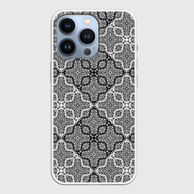 Чехол для iPhone 13 Pro с принтом Черно белый орнамент ,  |  | абстрактный | ажурный | арабский | восточный | кружева | кружевной | современный | черно белый | черный