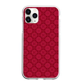 Чехол для iPhone 11 Pro Max матовый с принтом Красный ажурный орнамент  , Силикон |  | ажурный | восточный | детский | женский | красный | однотонный | орнамент