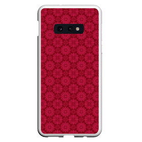 Чехол для Samsung S10E с принтом Красный ажурный орнамент  , Силикон | Область печати: задняя сторона чехла, без боковых панелей | ажурный | восточный | детский | женский | красный | однотонный | орнамент