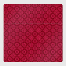 Магнитный плакат 3Х3 с принтом Красный ажурный орнамент  , Полимерный материал с магнитным слоем | 9 деталей размером 9*9 см | ажурный | восточный | детский | женский | красный | однотонный | орнамент