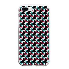 Чехол для iPhone 7Plus/8 Plus матовый с принтом Красно-черный абстрактный узор , Силикон | Область печати: задняя сторона чехла, без боковых панелей | абстрактный | геометрические фигуры | модный | молодежный | ртеугольники | современный