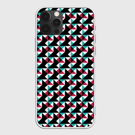Чехол для iPhone 12 Pro с принтом Красно-черный абстрактный узор , силикон | область печати: задняя сторона чехла, без боковых панелей | абстрактный | геометрические фигуры | модный | молодежный | ртеугольники | современный