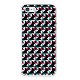 Чехол для iPhone 5/5S матовый с принтом Красно-черный абстрактный узор , Силикон | Область печати: задняя сторона чехла, без боковых панелей | абстрактный | геометрические фигуры | модный | молодежный | ртеугольники | современный