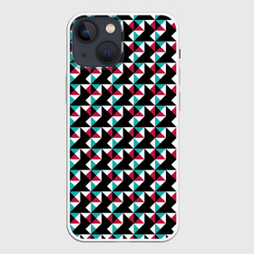 Чехол для iPhone 13 mini с принтом Красно черный абстрактный узор ,  |  | абстрактный | геометрические фигуры | модный | молодежный | ртеугольники | современный