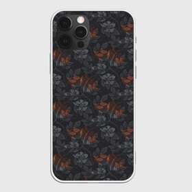 Чехол для iPhone 12 Pro Max с принтом Серо-коричневый цветочный узор , Силикон |  | Тематика изображения на принте: абстрактные цветы | женский | коричневый | модный | серый | цветочный | цветы