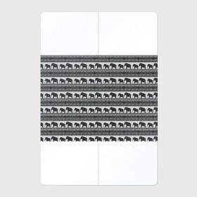 Магнитный плакат 2Х3 с принтом Черно-белый узор слоны , Полимерный материал с магнитным слоем | 6 деталей размером 9*9 см | африканский | монохромный узор | орнамент | полосы | серый | серый и черный | слоны | этнический