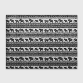 Обложка для студенческого билета с принтом Черно-белый узор слоны , натуральная кожа | Размер: 11*8 см; Печать на всей внешней стороне | африканский | монохромный узор | орнамент | полосы | серый | серый и черный | слоны | этнический