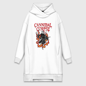 Платье-худи хлопок с принтом Cannibal Corpse | Труп Каннибала (Z) ,  |  | cannibal | cannibal corpse | corpse | death metal | deathgrind | алекс уэбстер | брутальный дэт метал | дэт метал | дэтграйнд | пол мазуркевич | роб барретт | труп каннибала