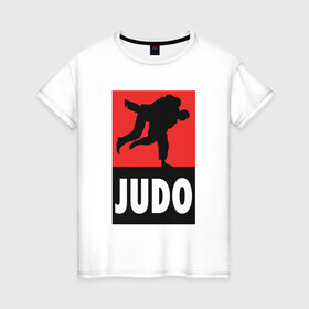 Женская футболка хлопок с принтом Judo , 100% хлопок | прямой крой, круглый вырез горловины, длина до линии бедер, слегка спущенное плечо | fighter | japan | judo | mma | sport | ufc | warrior | боец | бой | воин | дзюдо | дзюдоист | единоборства | карате | поединок | спорт | спортсмен | чемпион | япония