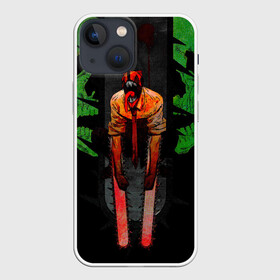 Чехол для iPhone 13 mini с принтом Дэндзи человек бензопила ,  |  | anime | blood | chainsaw man | demon | denji | devil | monster | skull | аниме | демон | дьявол | дэндзи | кровь | монстр | человек бензопила | череп