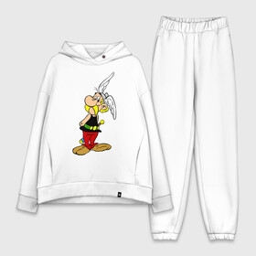 Женский костюм хлопок Oversize с принтом Скромный Астерикс ,  |  | asterix and obelix | cartoon | character | comic | magic potion | sword | wings helmet | астерикс и обеликс | комикс | магическое зелье силы | меч | мультфильм | персонаж | шлем с крыльями