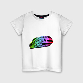 Детская футболка хлопок с принтом Красочный Бентли на Гусеницах , 100% хлопок | круглый вырез горловины, полуприлегающий силуэт, длина до линии бедер | взрыв красок | гусеничная техника | красочная машина | поп арт | цвета радуги.