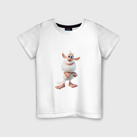 Детская футболка хлопок с принтом BOOBA , 100% хлопок | круглый вырез горловины, полуприлегающий силуэт, длина до линии бедер | booba | buba | боба | буба | буба мультик | гула | домовенок | домовенок буба | домовой | дуда | лула | мультик | мультфильм | спайк