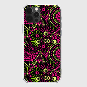 Чехол для iPhone 12 Pro с принтом Модный абстрактный узор , силикон | область печати: задняя сторона чехла, без боковых панелей | абстрактный | арт | в горошек | креативный | молодежный | популярный | современный | темный | черный и малиновый