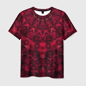 Мужская футболка 3D с принтом Модный абстрактный узор , 100% полиэфир | прямой крой, круглый вырез горловины, длина до линии бедер | абстрактный | калейдоскоп | красный | молодежный | популярный | современный | темный
